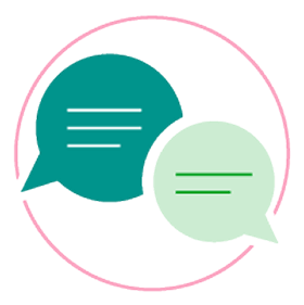 Two chat bubble icons