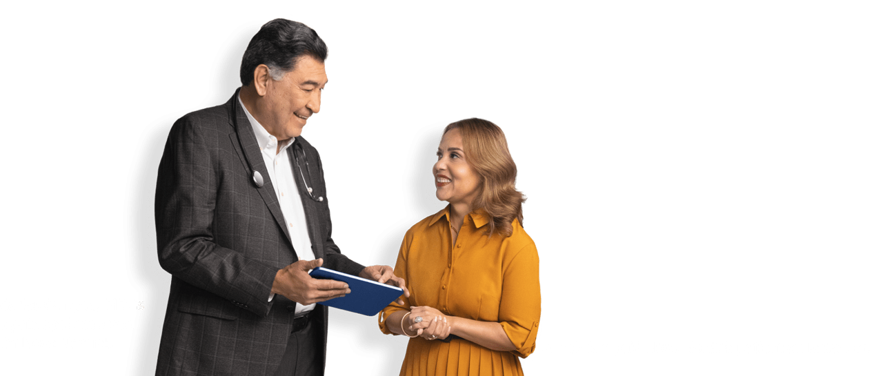 Dr. Campos and patient talking